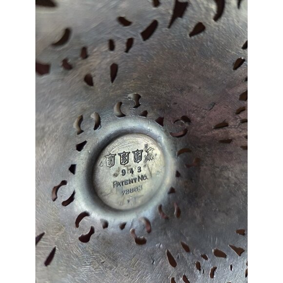 Vintage Filagree Silver Plate candle holder Stick patent No 72883 Hallmark - Picture 7 of 11